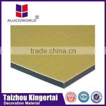 Alucoworld skillful advertising alusign gold brushed acp plates aluminum composite panel corrugated wall cladding