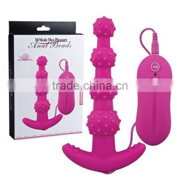 10 Mode Max Pleasure Anal Beads Vibrating Silicone Sex Toys For Adult