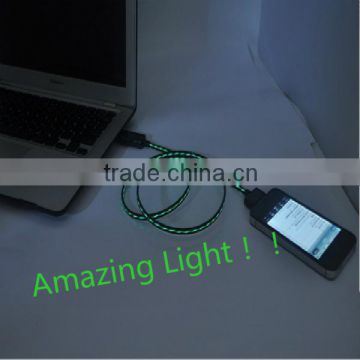 high quality for iPhone 4S 5 5s LED USB Cable visible led light usb charging sync cable,for samsung led light usb charge cable