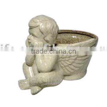 glazed ceramic pot