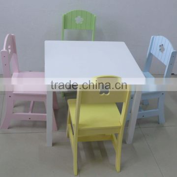 Kids Wooden Pastel Color Classic Table And Chairs Set