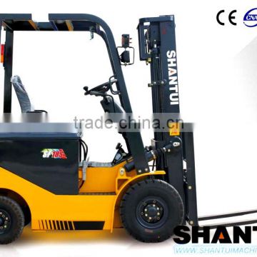 Shantui four wheel China electric fork lift with DC motor