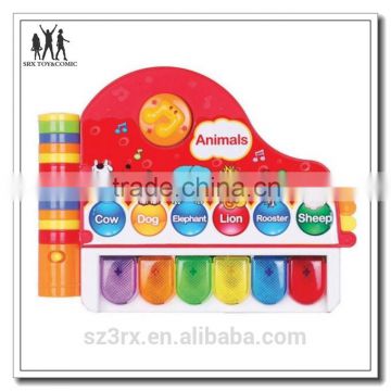 Kids electronic educational toys plastic musical instrument 7 keys music electric organ musical learning toy custom