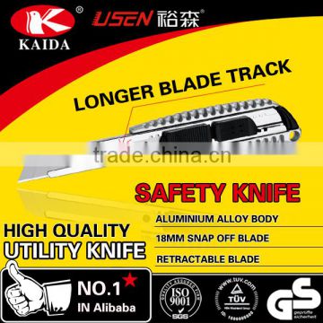 Aluminium Alloy utility knife with longer blade track two styles