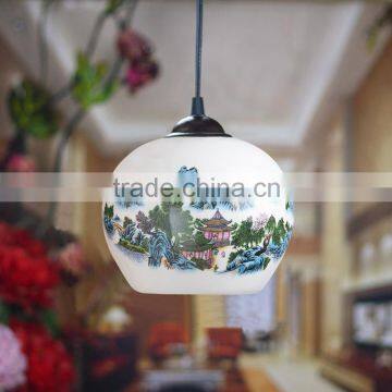 Jingdezhen Pastel Decal outdoor pendant light ceiling pendant light