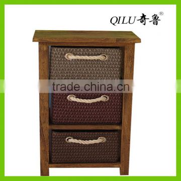 durable carbinet with rattan storage basket for room decration and storage fashion!fashion!