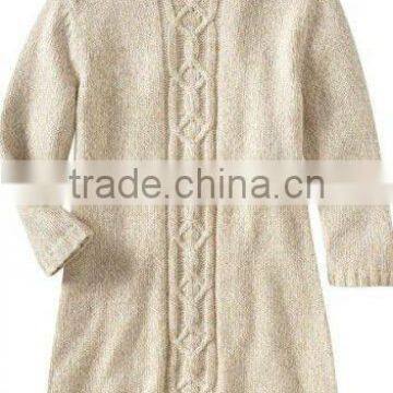 Ladies Cable Design Hi-neck Sweater Dress