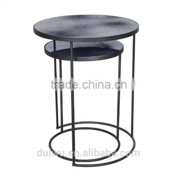 Vintage Style black wrought iron round side table