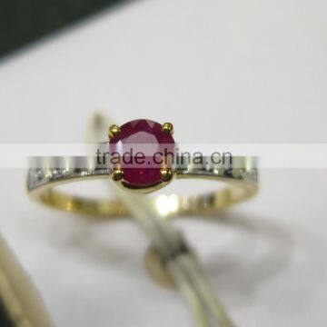 Ruby Diamond Ring In 14K Gold