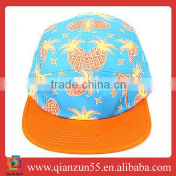 nylon print fruit cartoon flat brim fitted cap kids leisure cap hat