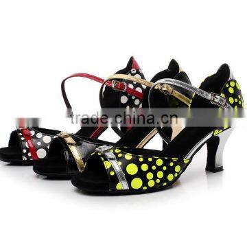 crystal dot latin ballroom shoes rumba samba salsa shoes for ladies pu dancing shoes