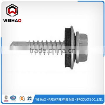 Zinc Plated galvanized Hex head self drilling screw with EPDM washer