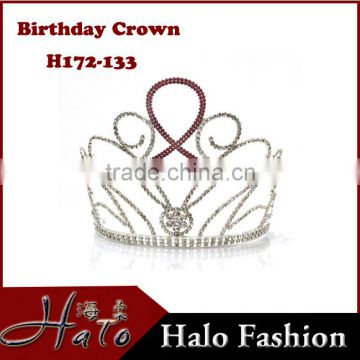 2015 red princess rhinestone big pageant crowns for sale