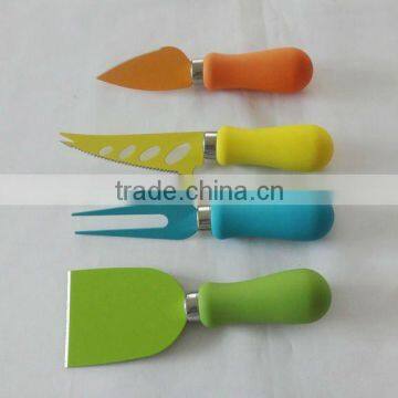 colorful stainless steel cheese knife set with ABS handle