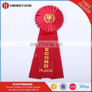 2017 China profession supplier high quality award ribbon rosette for horse race