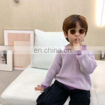 2020 Autumn New Korean Striped Sweater Boys Knitted Long Sleeve Tops Children's Bottoms