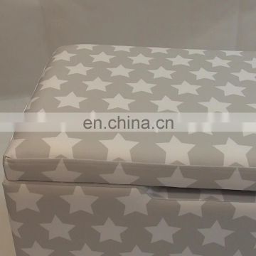 Reatai star printed polyester fabric wait table bench chair storage furniture for office rest bench