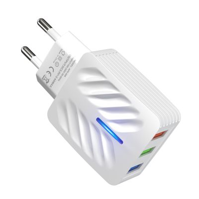 Amazon Hot Sell Universal 3USB 20W Fast Charger EU US Plug Mobile Phone QC 3.0 for iphone for huawei for xiaomi