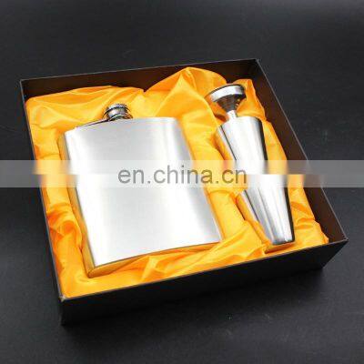 7oz Stainless steel hip flask set Best Man Gift box packing Whiskey Wine Bottles Drinkware