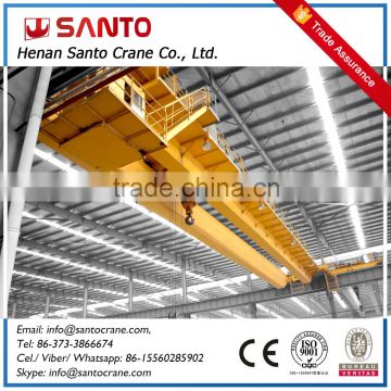 Indoor using 45 ton electric hoist double bridge overhead crane radio remote control