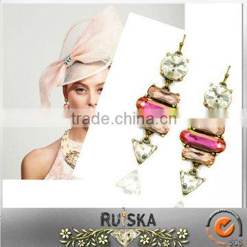 ANCIENT ALLOY EARRINGS,STUDDED RHINESTONE EARRINGS