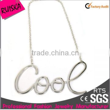 Top Fashionable Wholesale Alphabet Jewelry Cool Necklace Made By Alloy