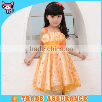 Orange latest design flower girl dress patterns