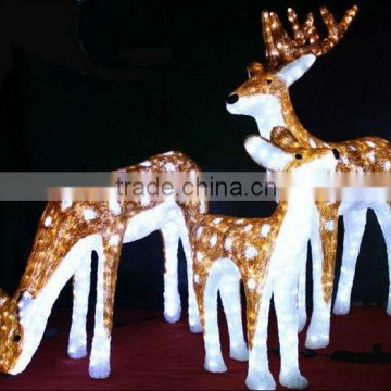 3D family set sika deer outdoor animals christmas lights motif light