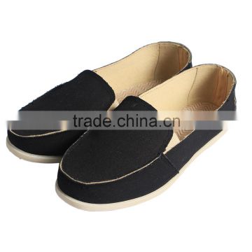 Black pure color canvas comfortable shoes