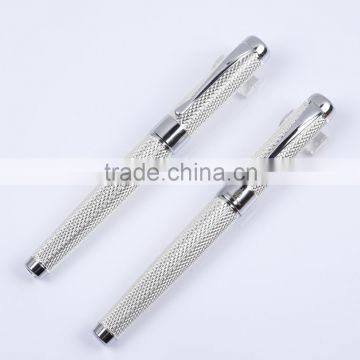 promotion gift silver roller pen and fountain pen set