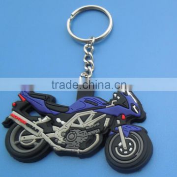 Cheap custom soft pvc motorcycle keychains soft key tag