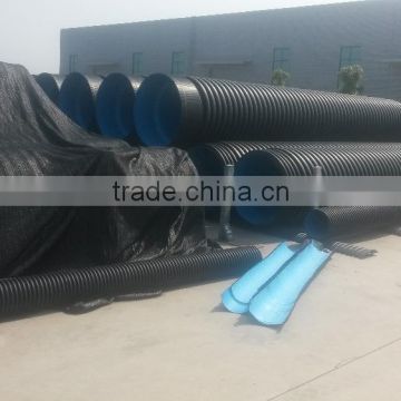 HDPE double wall corrugated drainage pipes SN4,SN8 pe drain pipe