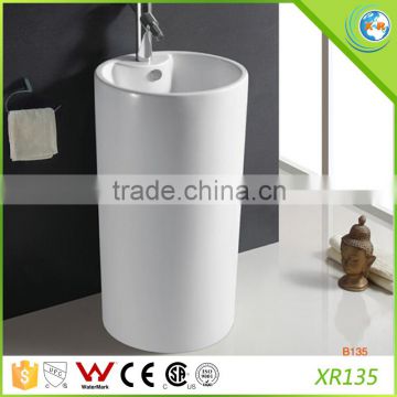 ceramic sanitary one piece water basin with pedestal B135