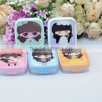 Factory supply little girl contact lens cases,contact lens cases travel kit