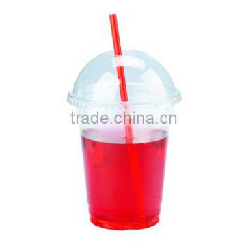 China Factory 12oz Transparent PET Disposable Plastic Cups With Dome Lids Cold Beverage Use