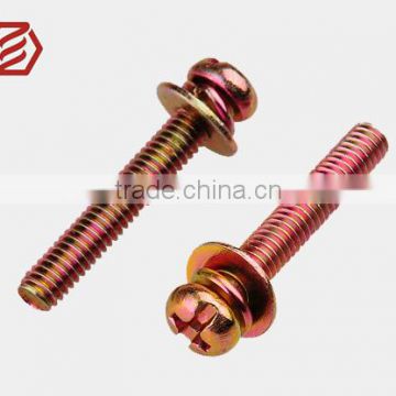 Zinc plated cross recessed pan screw assemblies swith washers