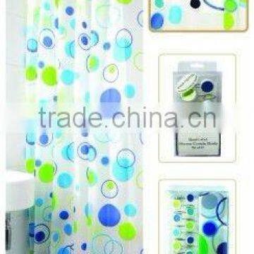 PEVA shower curtain matching decorative rings set