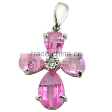 Hot seller 925 sterling silver Cross pendant with cubic Zirconia