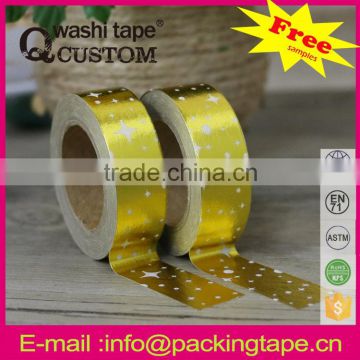 Qcustom hot sale custom printed foil washi tape manufacturing