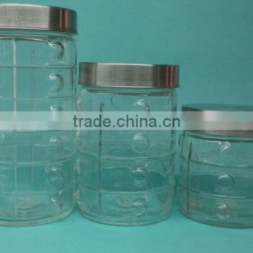 glass storage jars set/3