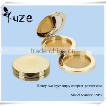 Rotary two layer empty compact powder case