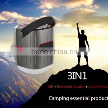Emergency power with led light functional bluetooth speaker for camping