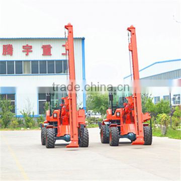 drilling machine with pile driver for solar ground project