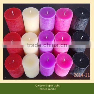 low temperature frosted pillar religious candle