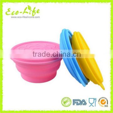 830ML Square Silicone Collapsible Lunch Box, Foldable Bowl, Food Container