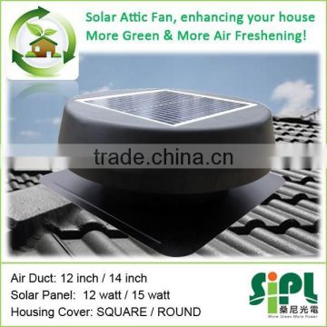 12 inch Solar Powered Air Extractor Roof Fan with Fixed Panel