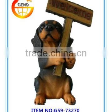 hot selling decorative resin dog welcome statue factory