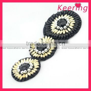 Round flower shoe upper shoes accessories for ladies shoes upper WSF-104