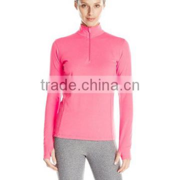 Cotton bamboo viscose Lycra Spandex fitness Performance Women's Sideline 1/4-Zip Jacket half zip pullover best wholesale