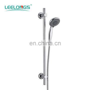 Bathroom shower rail stainless steel chromed sliding bar set with shower head
